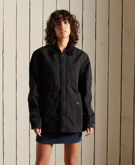 Superdry Women's Oversized Utility Mix Overshirt Black / Black Wax - 