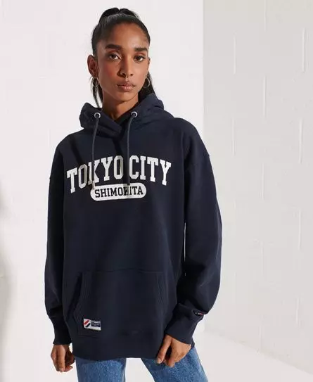 Superdry Women's City College Oversized Hoodie Navy / Eclipse Navy - 