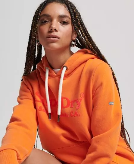 Superdry Women's Vintage Venue Hoodie Orange / New House Orange - 