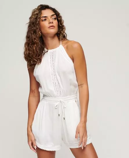 Superdry Women's Halter Neck Playsuit White / Off White - 