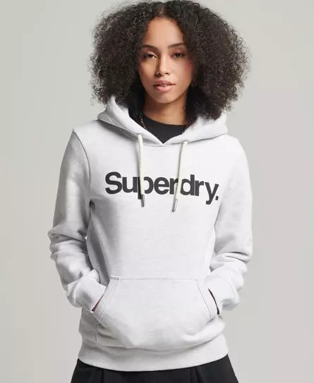 Superdry Women's Core Logo Hoodie Light Grey / Ice Marl - 