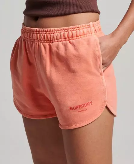 Superdry Women's Core Sport Sweat Shorts Cream / Pastelline Coral - 