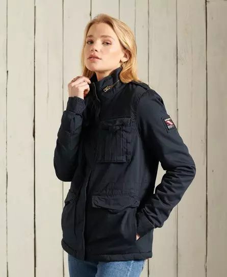 Superdry Women's Classic Rookie Borg Jacket Navy / Washed Navy - 